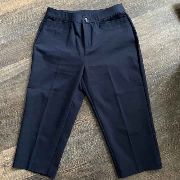 Christopher & Banks Cropped Pants Navy Blue Career Casual Size 6 - Picture 4 of 4
